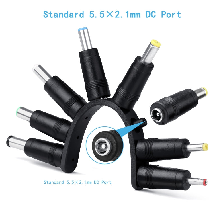 8 en 1 Cable de Alimentación DC USB Conector de intercambio multifunción USB Cable de Carga USB (Negro)