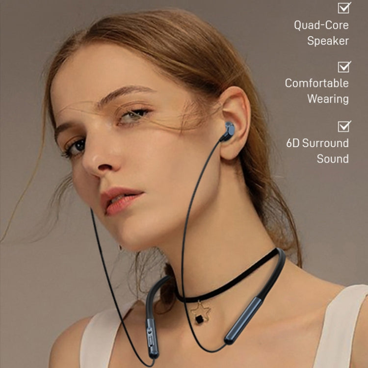 S870 Cuello Colgando Ejercicio Inalámbrico Bluetooth Auricular (Negro)