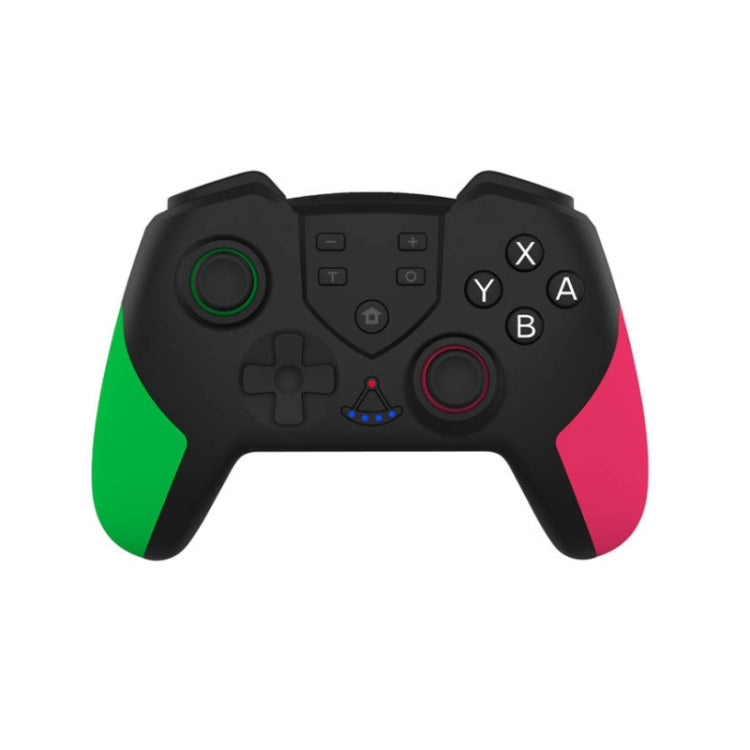 Poignée de jeu Bluetooth sans fil T23 avec vibration et fonction de programmation macro de réveil pour Nintendo Switch Pro (vert rose)