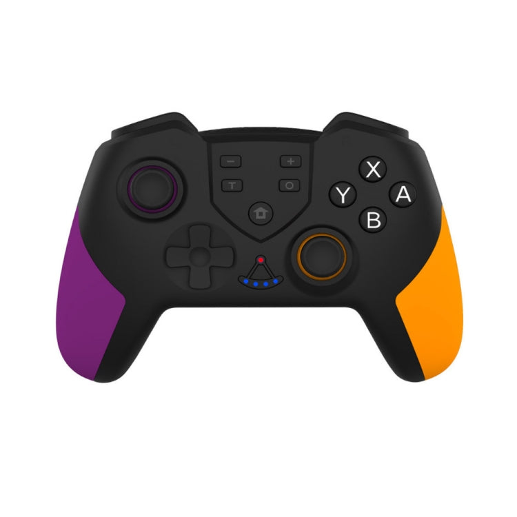T23 Wireless Bluetooth Game Controller with Vibration and Wake Up Macro Programming Handle for Nintendo Switch Pro (Purple Yellow)