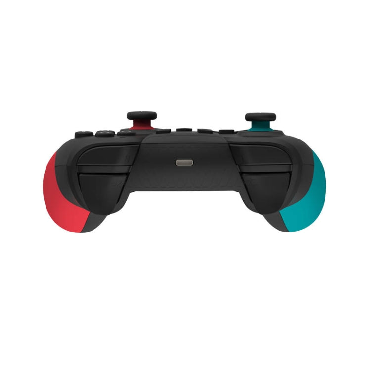 T23 Mango Inalámbrico de juego Bluetooth con vibración y despertador Macro Programación de la manija Para el interruptor Nintendo Pro (Rojo Azul)