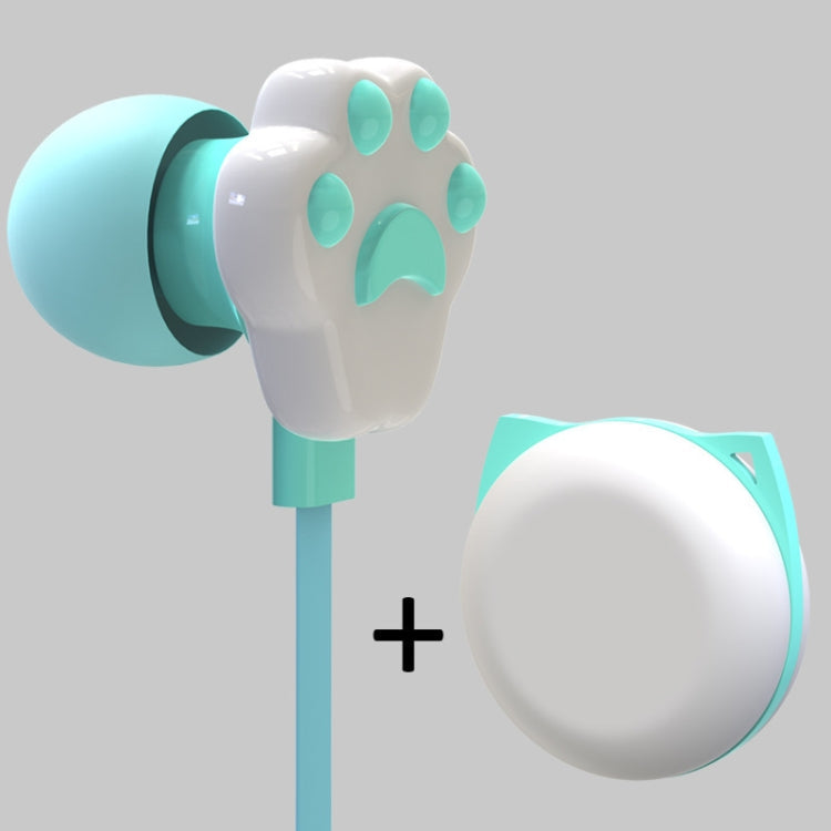 3 PCS M133 Creative Kitty PAW in Ear Wire Earphone Length: 1M (Blue)