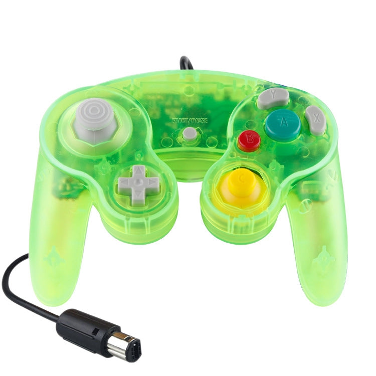 5 PCS Single Point Vibrator Wired Controller Game Controller pour Nintendo NGC (Vert d'eau)