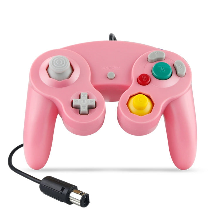 2PCSsolo ControladorControlador de puntoVibradorcon cOnexión de Cabledel juegoPara NintendoNGC / Wii el Colordel Producto:Rosa