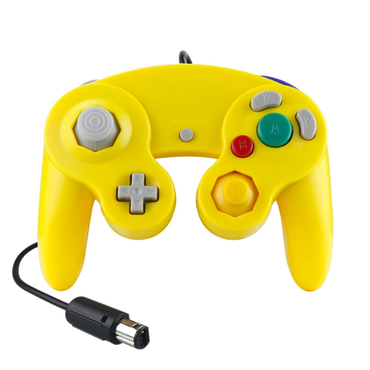 2PCSsolo ControladorControlador de puntoVibradorcon cOnexión de Cabledel juegoPara NintendoNGC / Wii el Colordel Producto:Amarillo