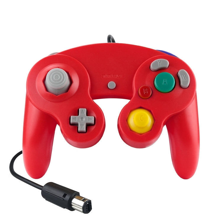 2PCSsolo ControladorControlador de puntoVibradorcon cOnexión de Cabledel juegoPara NintendoNGC / Wii el Colordel Producto:Rojo