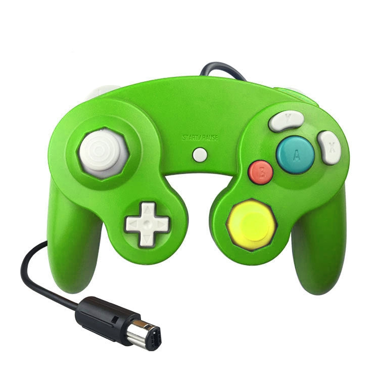 2PCSsolo ControladorControlador de puntoVibradorcon cOnexión de Cabledel juegoPara NintendoNGC / Wii el Colordel Producto:Verde