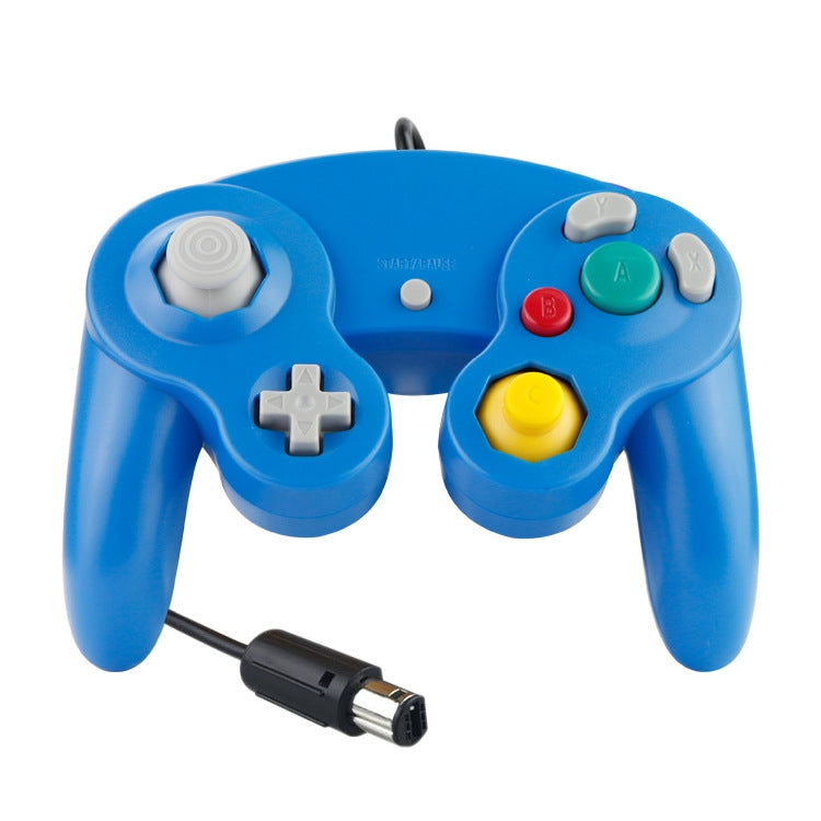 2PCSsolo ControladorControlador de puntoVibradorcon cOnexión de Cabledel juegoPara NintendoNGC / Wii el Colordel Producto:Azul