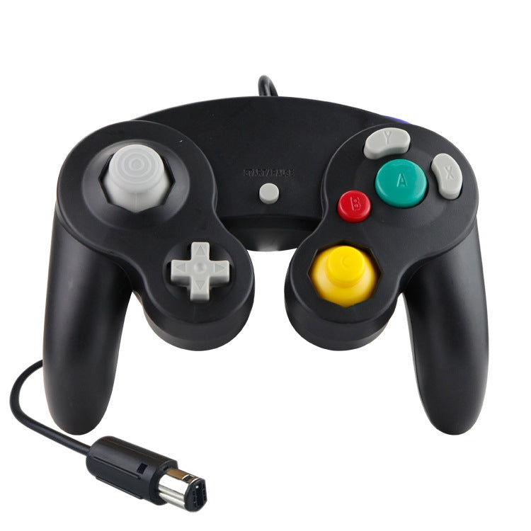 2PCS Single Controller Spot Controller Vibrator Wired Game pour Nintendo NGC / Wii. Couleur du produit: Noir