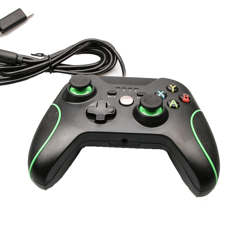 Manette de jeu filaire compatible avec manette PC pour Xbox One (noir)