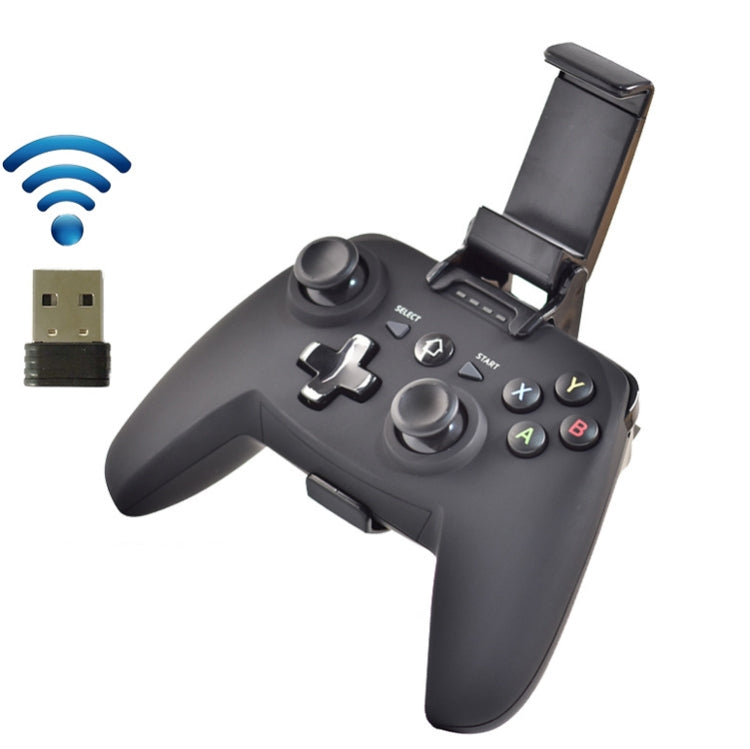 CX-X1 2.4GHz + Mango de Controlador de Juego Inalámbrico Bluetooth 4.0 Para Android / iOS / PC / PS3 Manija + Soporte + receptor (Negro)