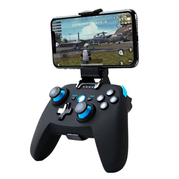 Poignée de contrôleur de jeu sans fil CX-X1 2,4 GHz + Bluetooth 4.0 pour poignée Android / iOS / PC / PS3 + support (bleu)