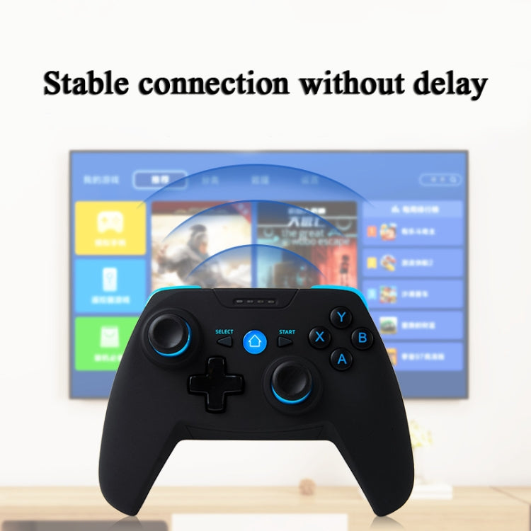 CX-X1 Poignée de contrôleur de jeu sans fil 2,4 GHz + Bluetooth 4.0 pour poignée Android / iOS / PC / PS3 + support + récepteur (bleu)