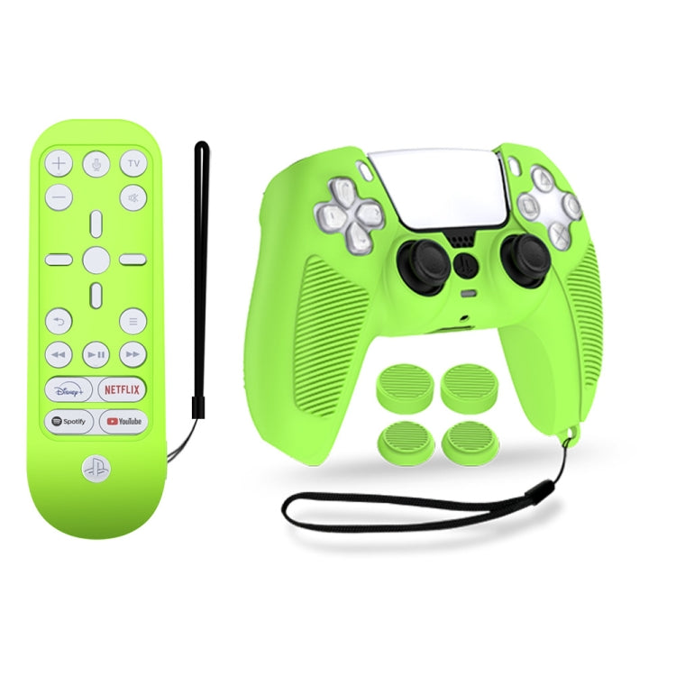 V1-1 Game Console and Remote Control Silicone Protective CaProcker for PS5 (Green)