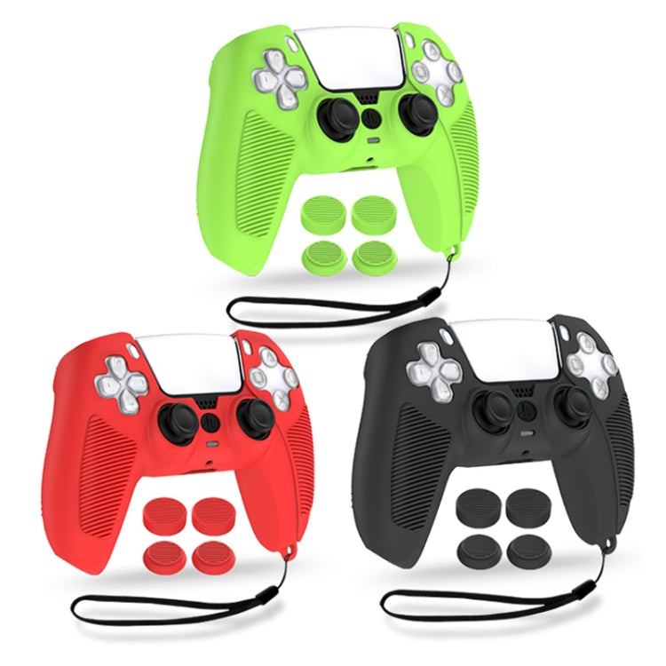 V1-1 Game Console and Remote Control Silicone Protective CaProcker for PS5 (Green)