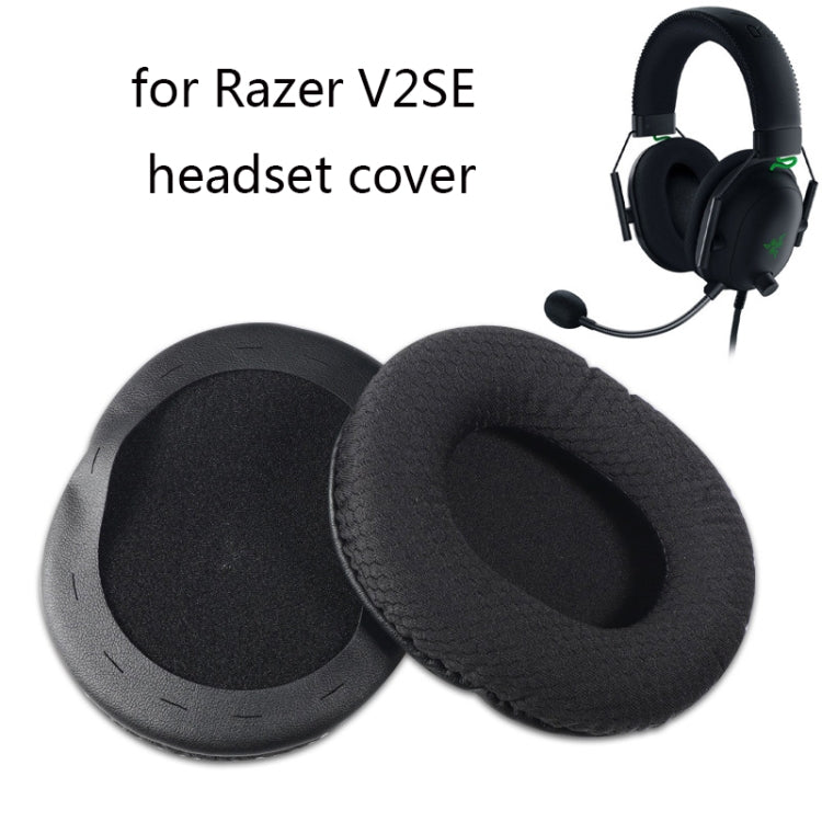 2 PCS Sponge Headphone Cover for Razer V2 Color: Black Mesh
