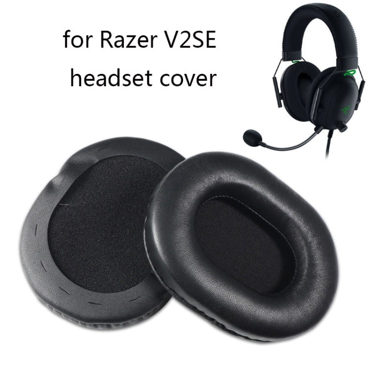Cubierta de Esponja para Auriculares 2 PCS para Razer V2 Color: Cordero Negro