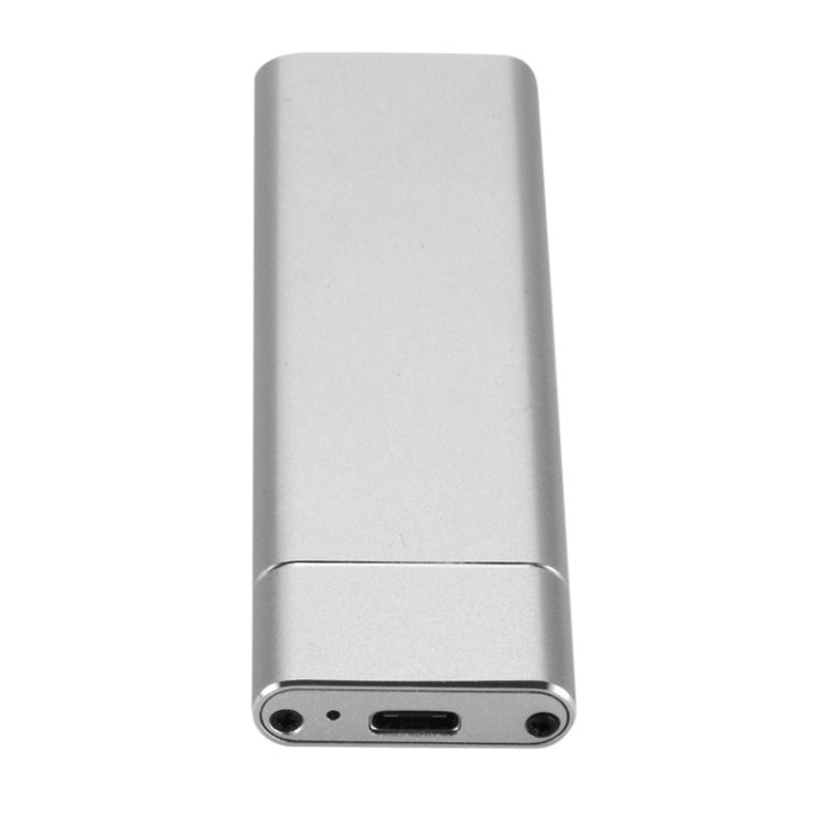 F018C M.2 NGFF to USB3.1 SSD Solid Aluminum Type-C Mobile Hard Drive Enclosure (Silver)