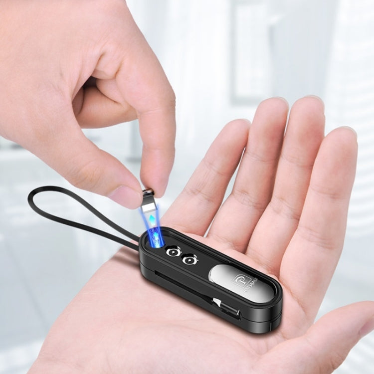 Oatsbasf 03131 Micro USB + USB-C / Type-C + 8PIN 3PIN 3 IN 1 MAGNETIC TO USB Câble de données de charge (Blanc)