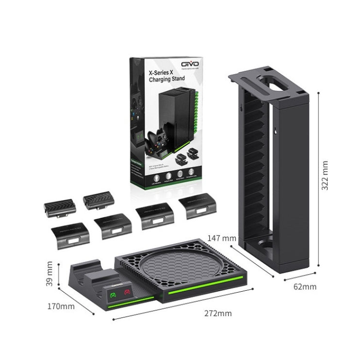 OIVO IV-BX304 Soporte de Carga de mango Dual con Soporte Para Auriculares y almacenamiento de discos Para Xbox Series X (Negro)