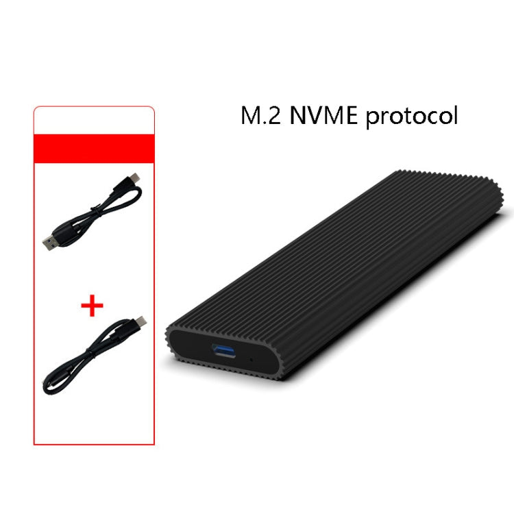 M.2 NVME / SATA Disco Duro Móvil TROW TYPE-C USB3.1 GEN2 Transporte Caja de accionamiento de estado sólido Estilo: Cable Doble NVME