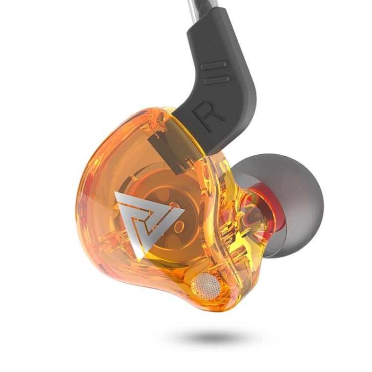 QKZ AK6 2 PCS In-EUR 3.5mm Subwoofer Wired Sports Headphones (AK6-Yellow)