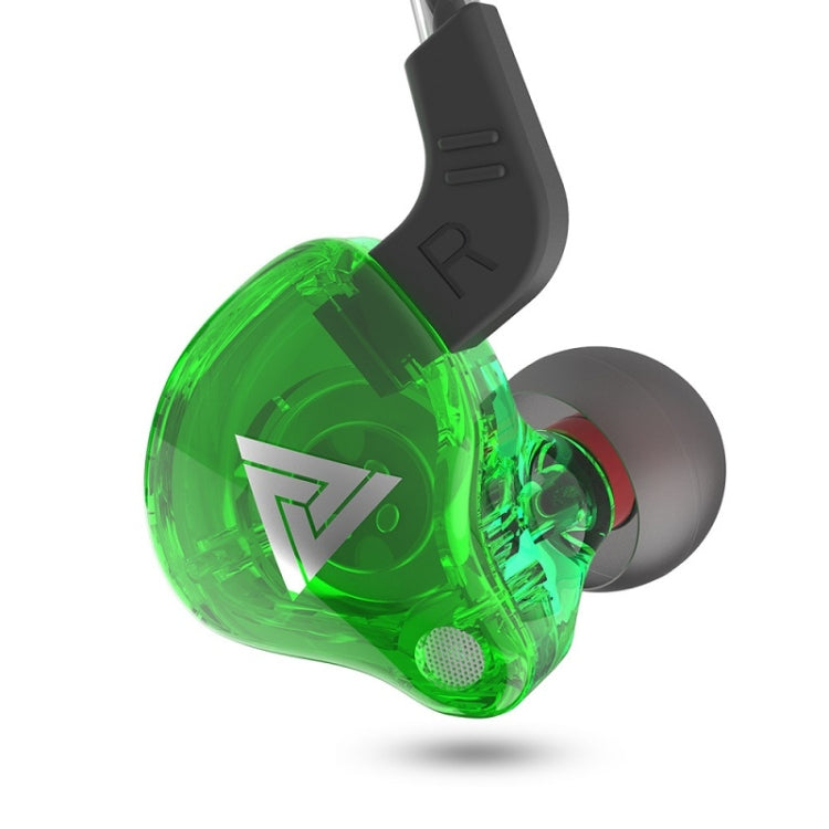 QKZ AK6 2 PCS In-Ear 3.5mm Subwoofer Wired Sports Headphones (AK6-Green)