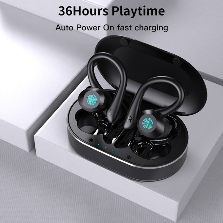 YYK-ANC Cancelación de ruido Bluetooth 5.1 TWS Toque Mini Auriculares montados en el Oído (Negro)