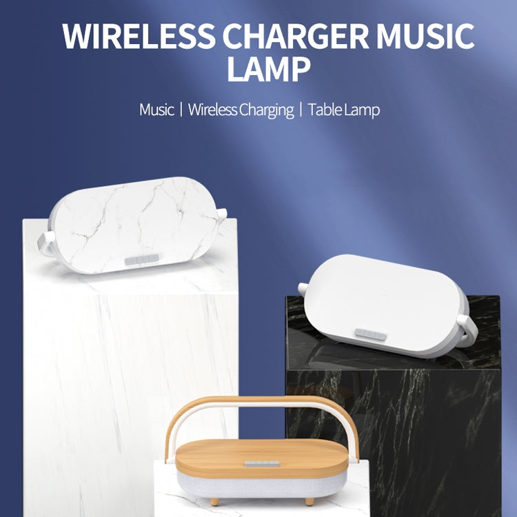 XG21008 3 in 1 Wireless Charger Bluetooth Speaker Rechargeable Night Light (Marble Pattern)