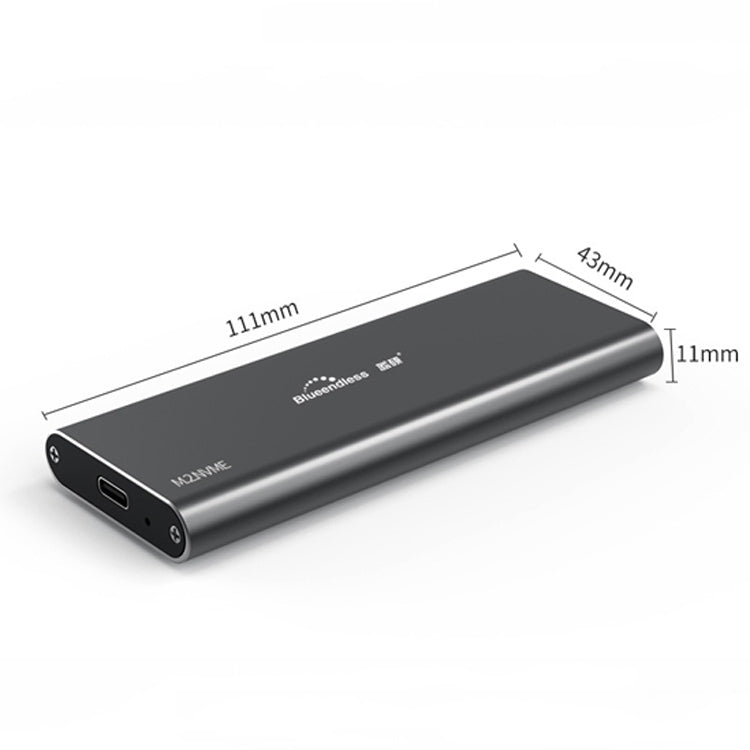 Mobile Hard Drive Enclosure M280N M.2 NVME USB3.1 Solid State Drive Enclosure Portable Style: Single Cable Gray