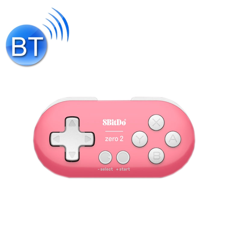 8bitdo Zero2 Mini Poignée Bluetooth Sans Fil Pour Switch / Windows / Android / MacOS / Steam / Respeberr (Rose)