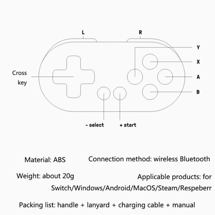 Mini mango de Bluetooth Inalámbrico de 8bitdo Zero2 Para interruptor / Windows / Android / MacOS / Steam / Respeberr (Rosa)