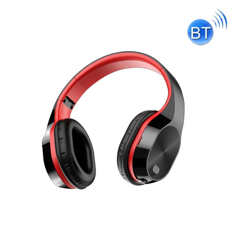 Casque Bluetooth sans fil YW-T5 Casque télescopique pliable (noir + rouge)