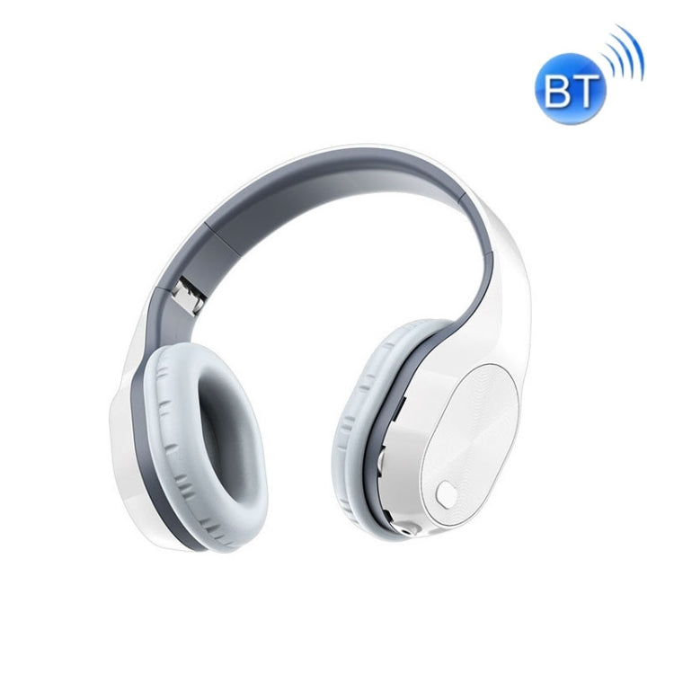 YW-T5 Wireless Bluetooth Telescopic Headphones (White + Grey)