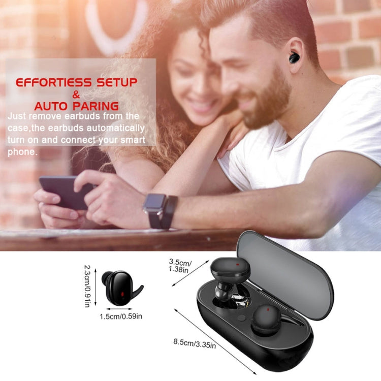 Y30 Wireless Bluetooth 5.0 Headphones Mini In-Ear Earphone Color: White