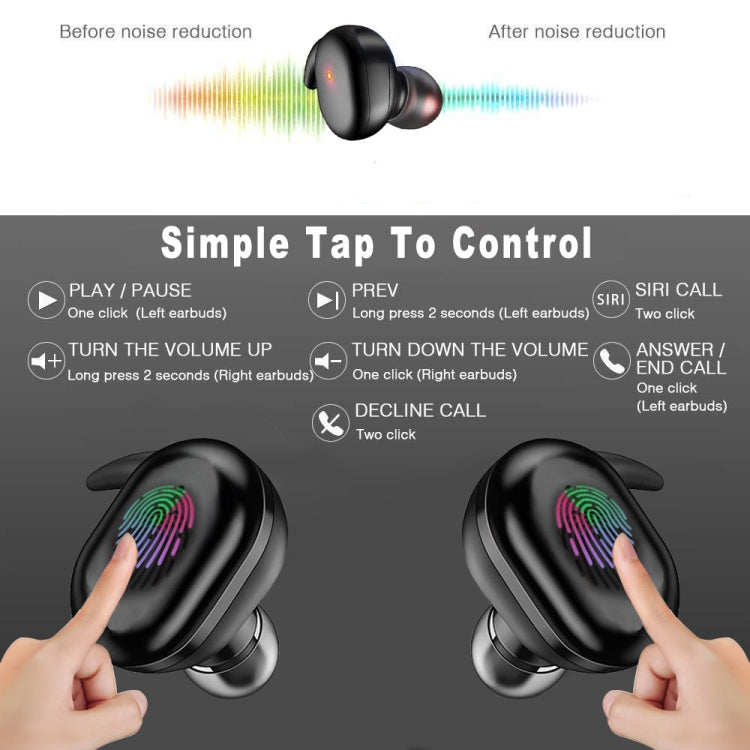 Y30 Auriculares Inalámbricos Bluetooth 5.0 In-Ear Mini Auricular Color: Digital Pantalla Negro