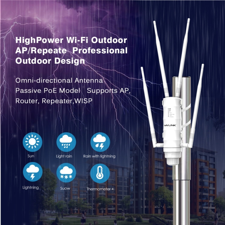 WAVLINK WN572HG3 1200 Mbps 2.4G/5.8g double bande haute puissance AP répéteur Wisp routeur extérieur prise ue