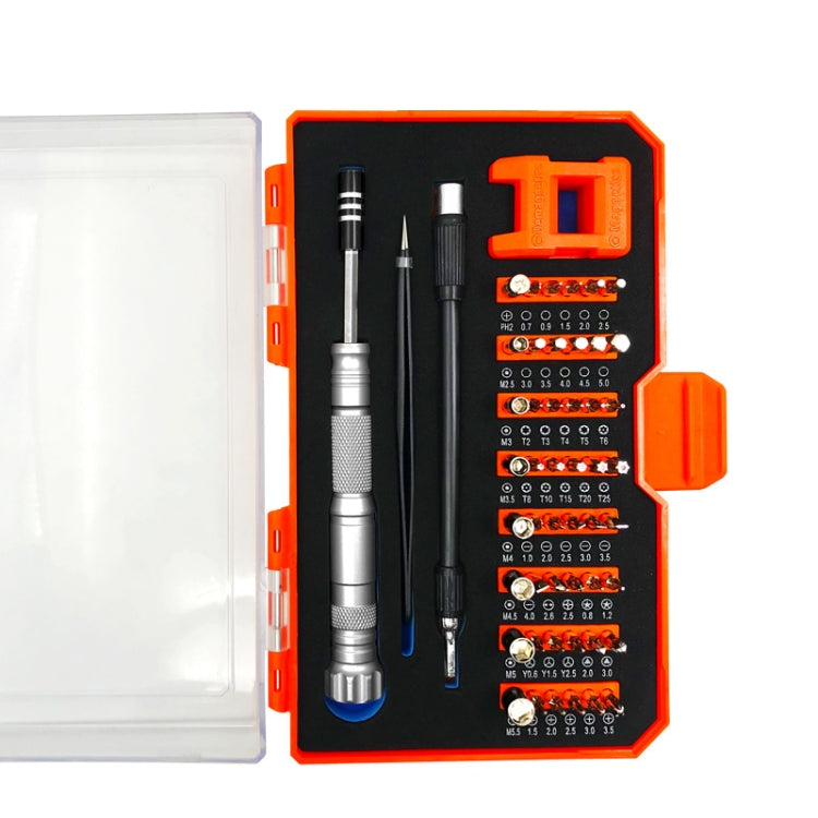 Obadun 9802B 52 in 1 Aluminum Alloy Handle Hardware Tool Screwdriver Set Household Precision Screwdriver Mobile Phone DISMILLING Tool (Orange Box)