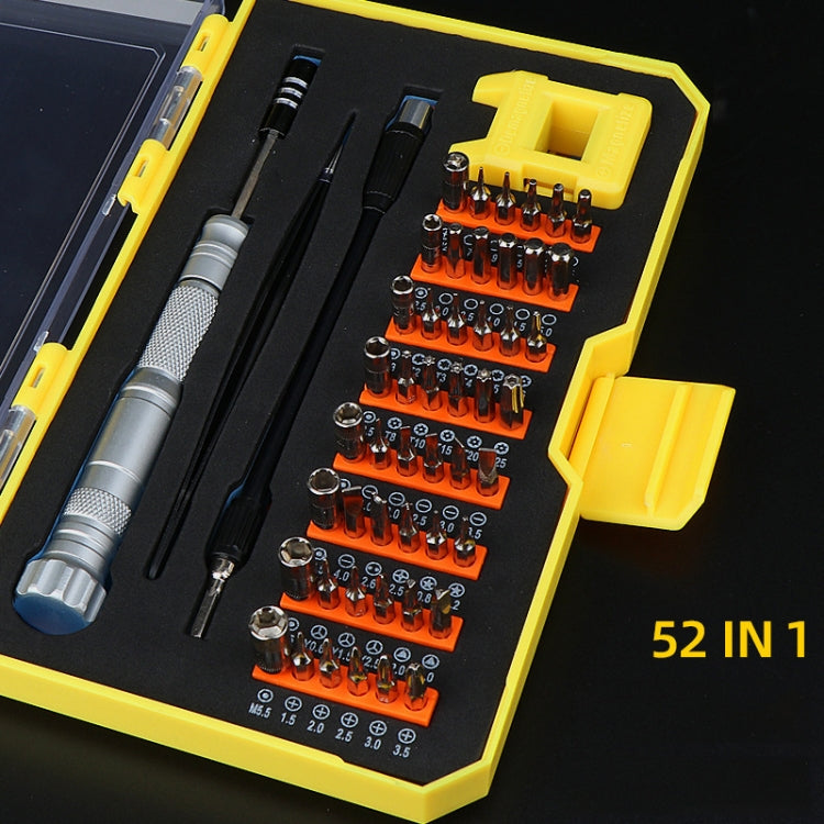 Obadun 9802B 52 en 1 Manija de aleación de Aluminio Herramienta de hardware Destornillador Establecer Destornillador de Precisión HOME Teléfono Móvil DESPONSMBILIDAD HERRAMIENTE (caja amarilla)