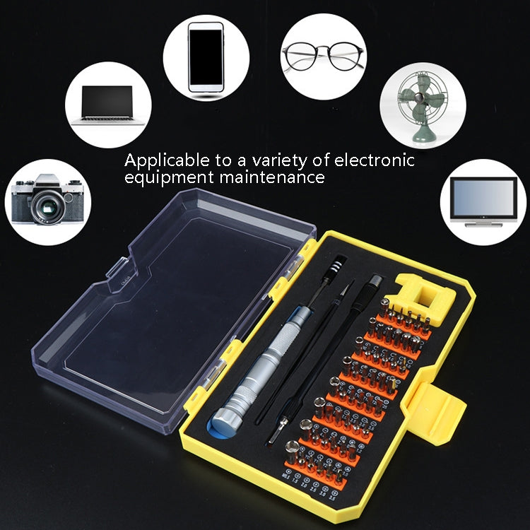 Obadun 9802B 52 in 1 Aluminum Alloy Handle Hardware Tool Screwdriver Set Precision Screwdriver HOME Mobile Phone DISPOSAL TOOL (Yellow Box)