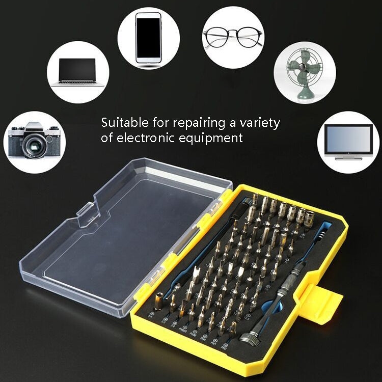 62 in 1 Screwdriver Combination Set Multifunctional Precision Screw Disassembly Screw Hardware Tool (Yellow Box)