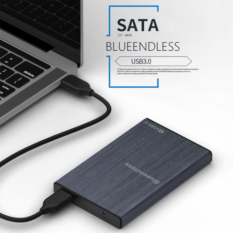 Caja de Disco Duro Móvil de 2.5 pulgadas sin cuerpo USB3.0 Puerto Serial SATA externo SATA SSD Color: Azul