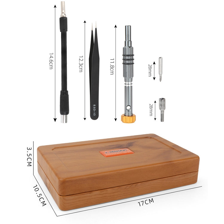 Obadun 9801 68 in 1 Screwdriver Set Screwdriver Manual Batcher Screwdriver Hardware Repair Tool (Wood Grain Box)