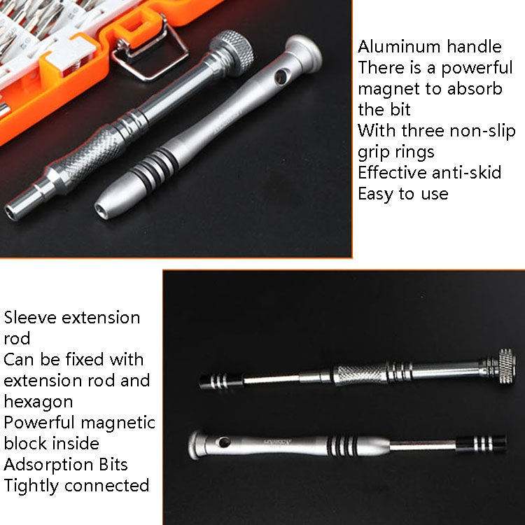 Obadun 9800 58 in 1 Screwdriver Set Manual Set CRV Lot Mobile Phone Disassembly Glass Repair Tool (Orange)