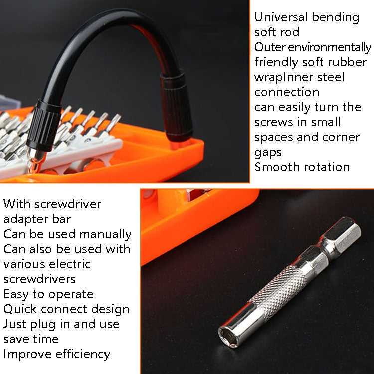 Obadun 9800 58 in 1 Screwdriver Set Manual Set CRV Lot Mobile Phone Disassembly Glass Repair Tool (Orange)