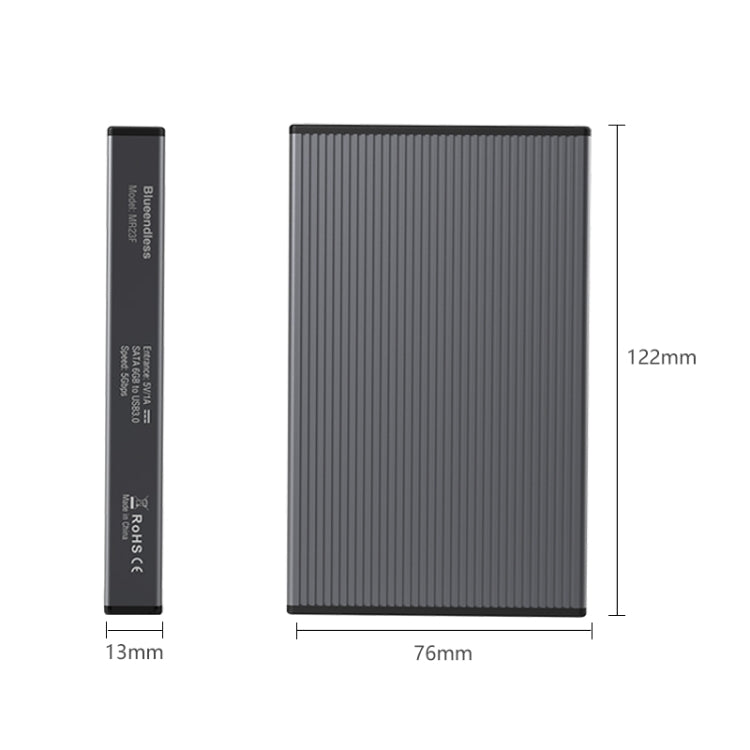 Blueless Mobile Hard Drive Enclosure 2.5 inch Serial Port SATA USB3.0 Tool Free SSD Style: MR23F-C Port