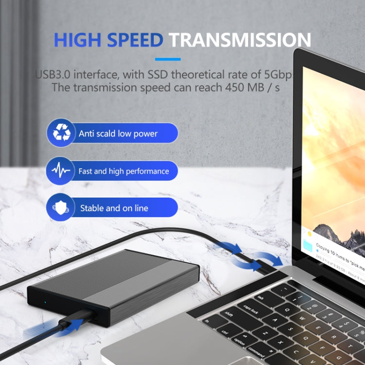 Boîtier de disque dur mobile BluenDlessless 2,5 pouces Port série SATA USB3.0 Style SSD sans outil : PORT MR23G -A