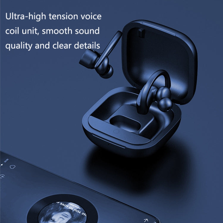 W-04 Earpiral Montado a la Oreja TWS Inalámbrico Bluetooth Auricular Deportivo Color: Negro