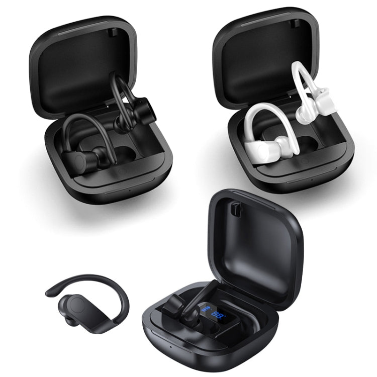 W-04 Waterproof TWS Earphone TWS Sport Bluetooth Earphone Color: Black LED Display
