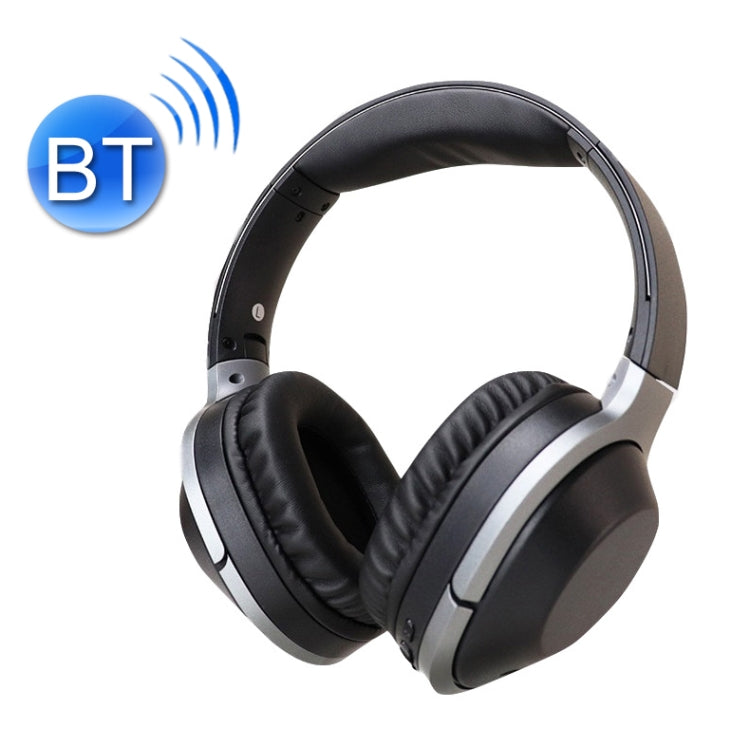 T-02 Macarron Gaming Aprendizaje pesado Bluetooth plegable Auricular (Negro)